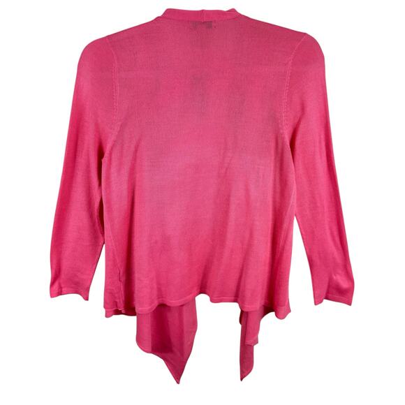 Parkhurst NWT Flyaway Pink Coral  Ruffled Long Sleeve Open Cardigan Sweater XL - Picture 2 of 6